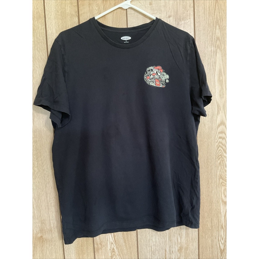 Mario Cart Racing T Shirt Old Navy Adult XL Black Graphic Tee